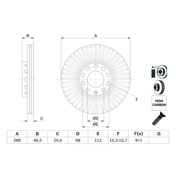 Disc frana BOSCH 0 986 478 546