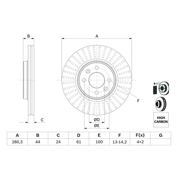Disc frana BOSCH 0 986 478 590