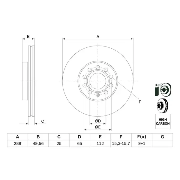 Disc frana BOSCH 0 986 479 088