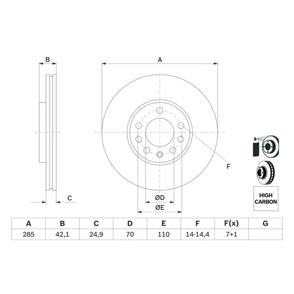 Disc frana BOSCH 0 986 479 107