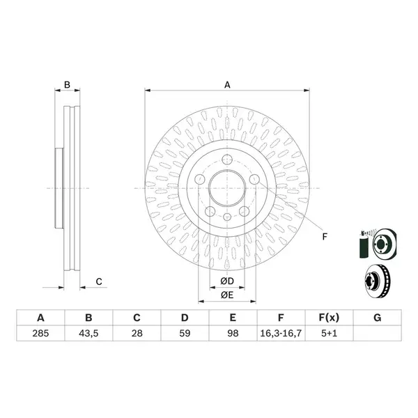 Disc frana BOSCH 0 986 479 114