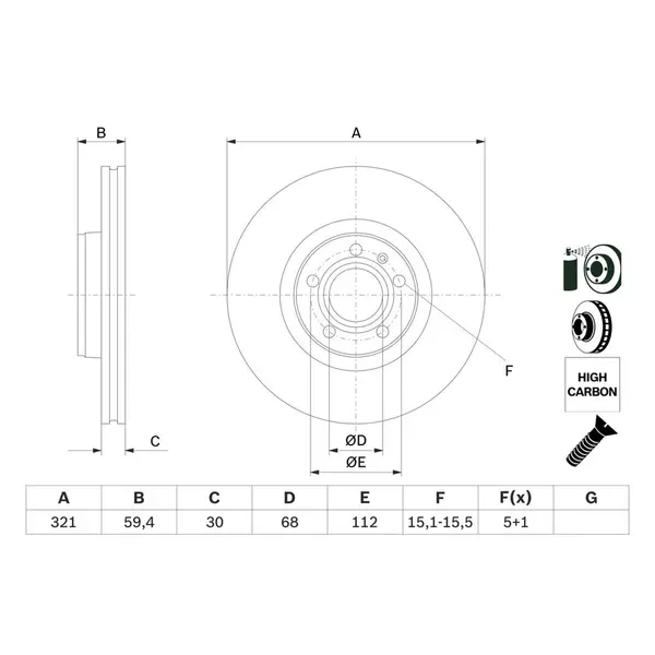 Disc frana BOSCH 0 986 479 300