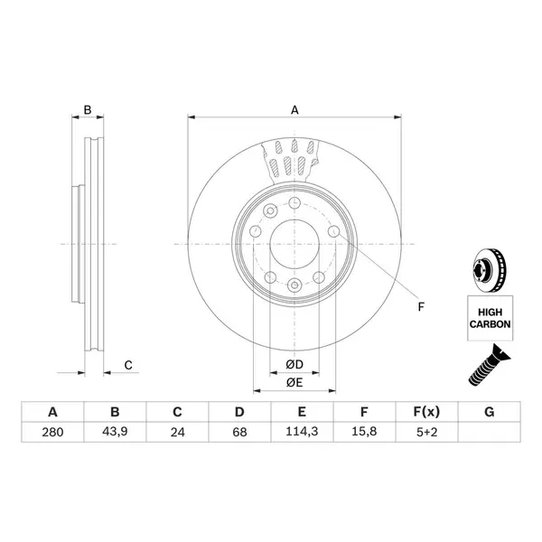 Disc frana BOSCH 0 986 479 C62