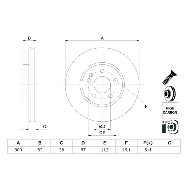 Disc frana BOSCH 0 986 479 D57