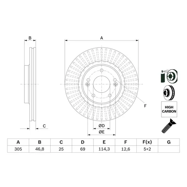 Disc frana BOSCH 0 986 479 E42