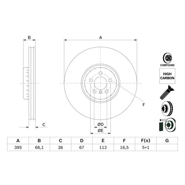 Disc frana BOSCH 0 986 479 H13