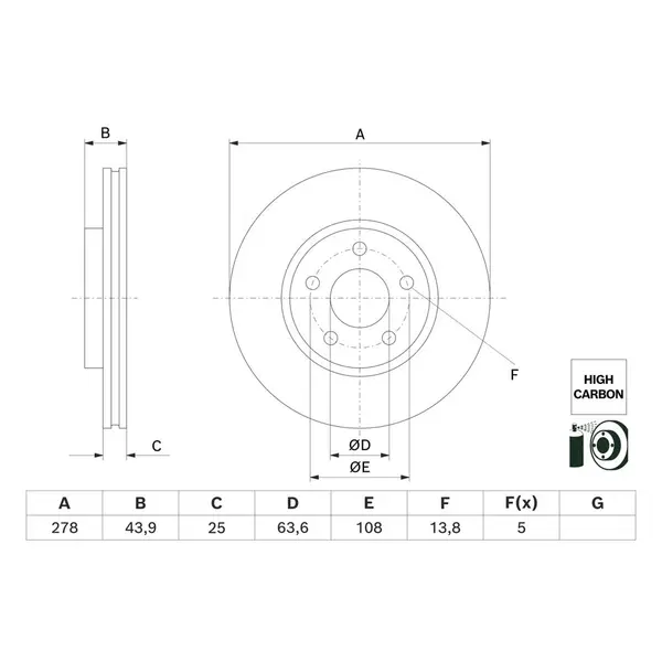 Disc frana BOSCH 0 986 479 H66