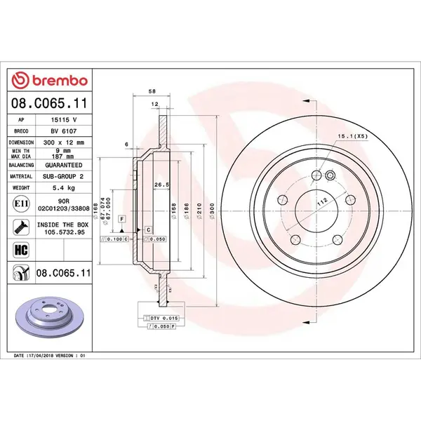 Disc frana BREMBO 08.C065.11