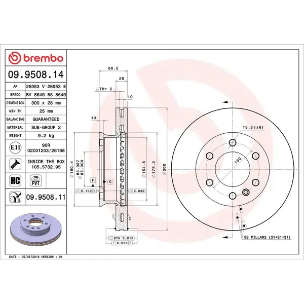 Disc frana BREMBO 09.9508.11
