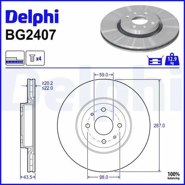 Disc frana DELPHI BG2407