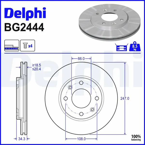 Disc frana DELPHI BG2444