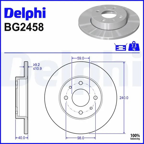 Disc frana DELPHI BG2458