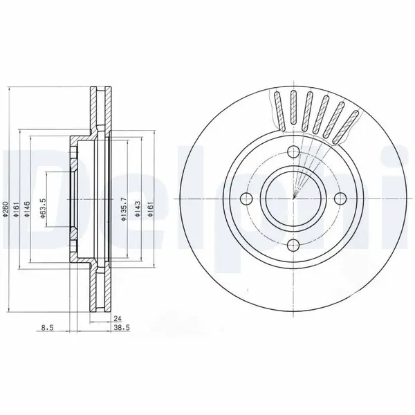 Disc frana DELPHI BG2699
