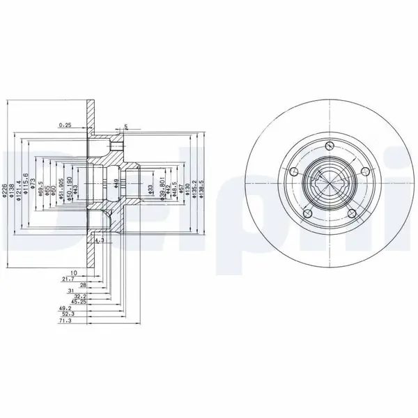 Disc frana DELPHI BG2714