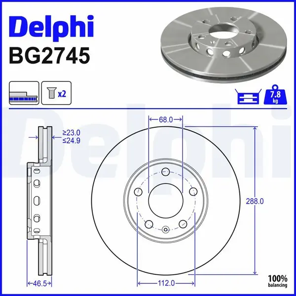 Disc frana DELPHI BG2745