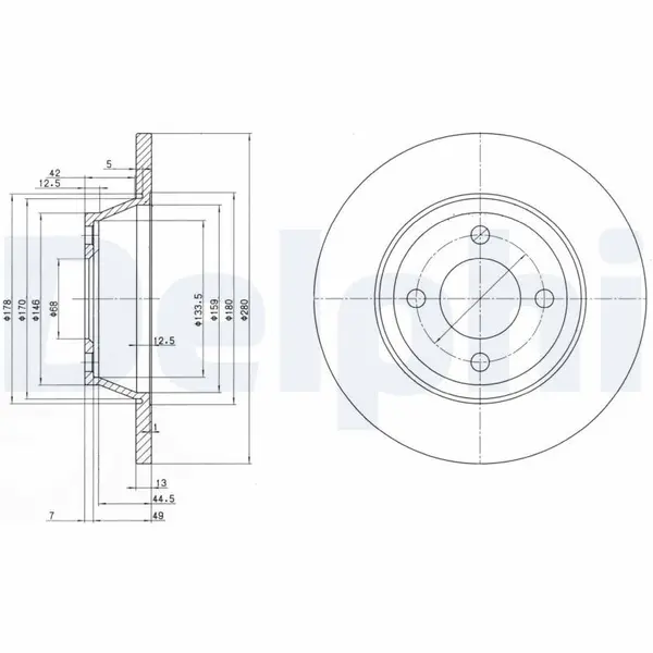 Disc frana DELPHI BG2783