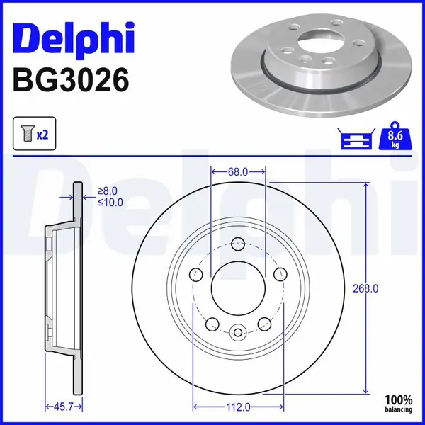 Disc frana DELPHI BG3026