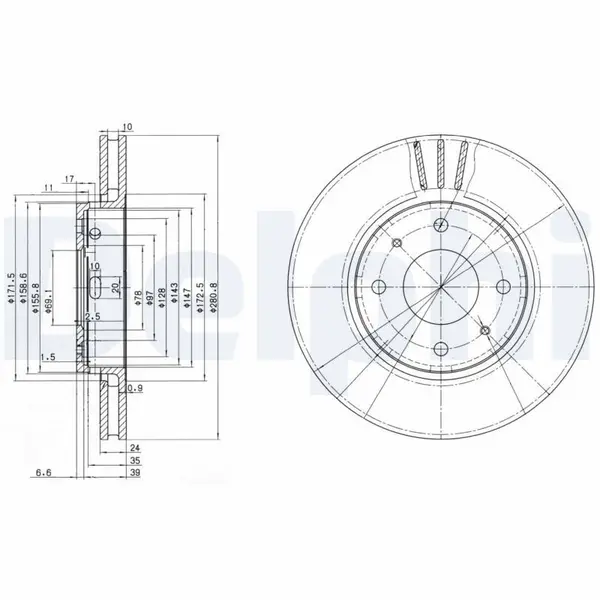 Disc frana DELPHI BG3501C
