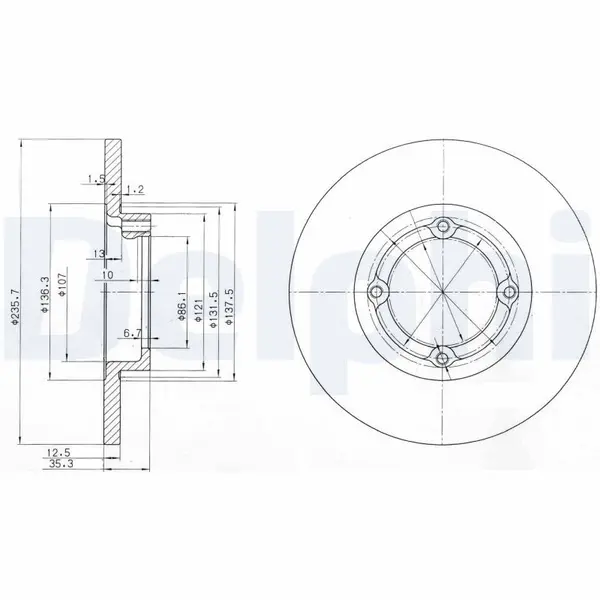Disc frana DELPHI BG3551