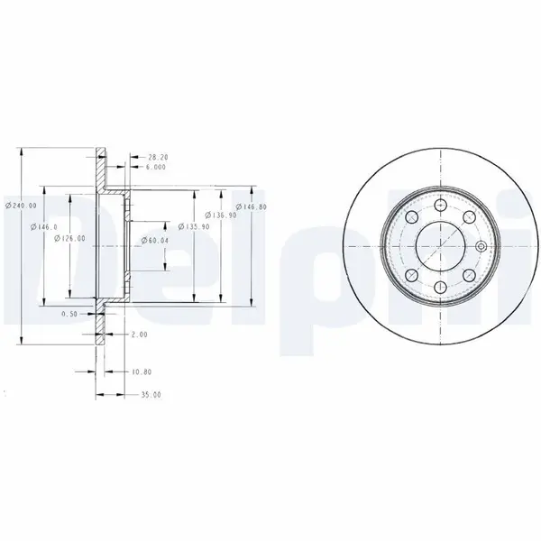 Disc frana DELPHI BG3567