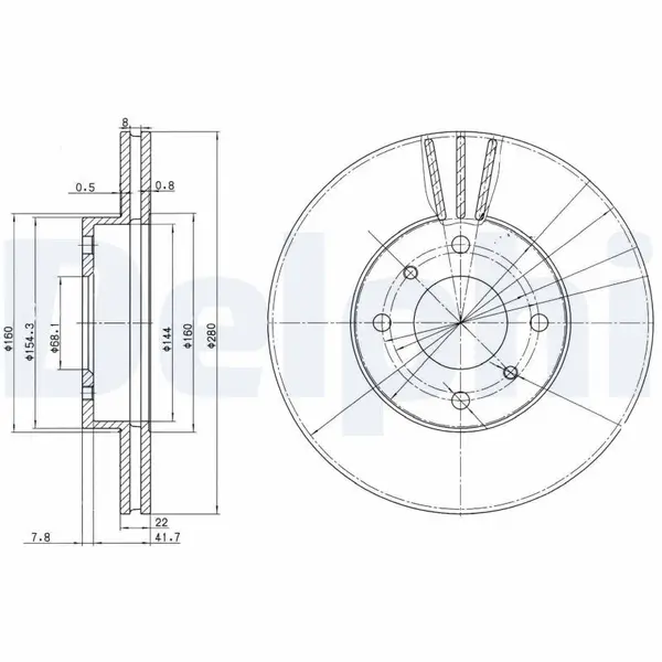 Disc frana DELPHI BG3596