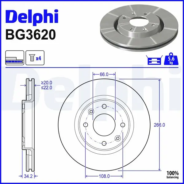 Disc frana DELPHI BG3620