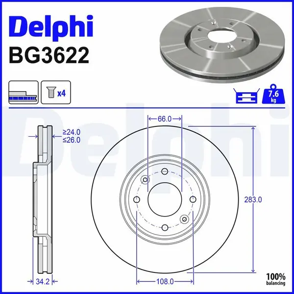Disc frana DELPHI BG3622