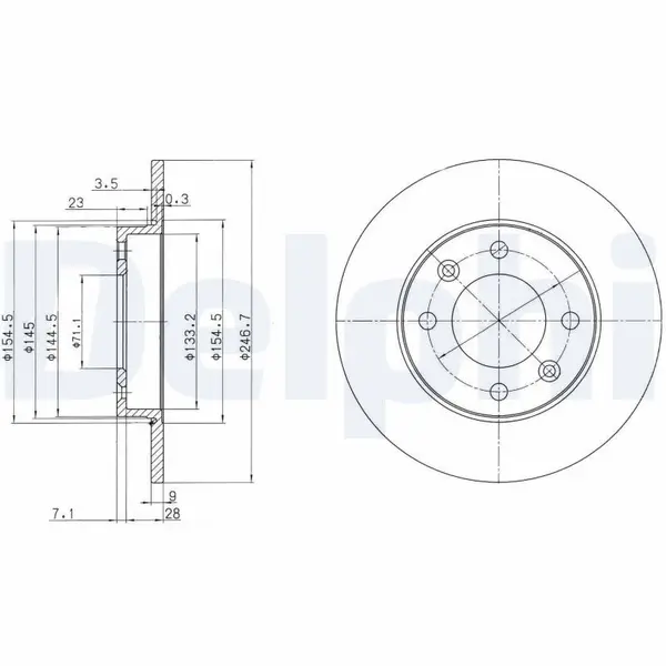 Disc frana DELPHI BG3653
