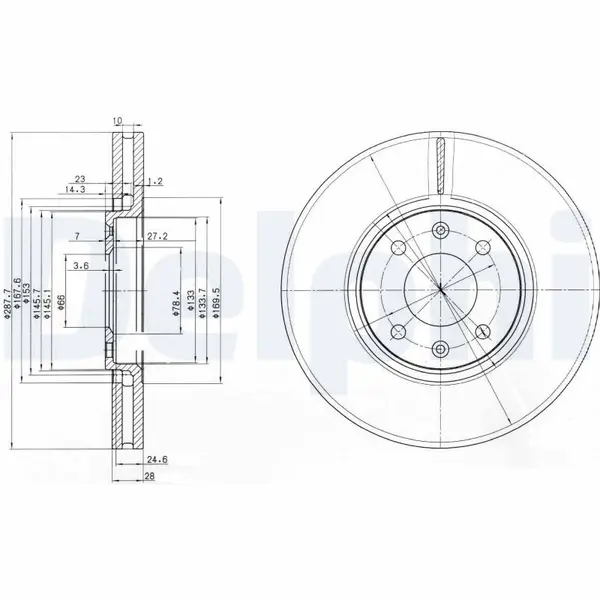 Disc frana DELPHI BG3675