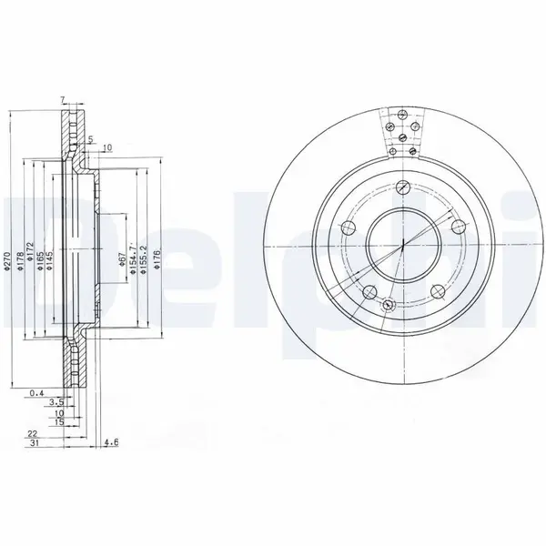 Disc frana DELPHI BG3709