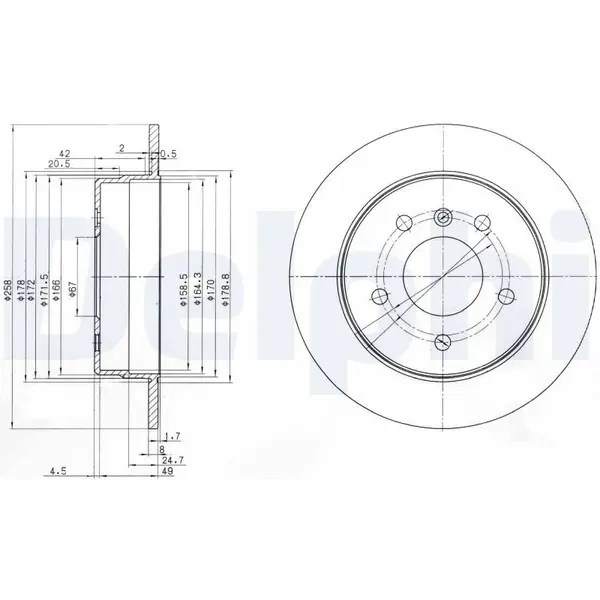 Disc frana DELPHI BG3710