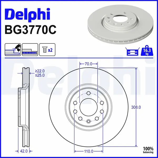 Disc frana DELPHI BG3770C