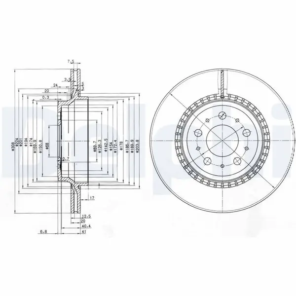 Disc frana DELPHI BG3782C