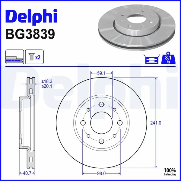 Disc frana DELPHI BG3839