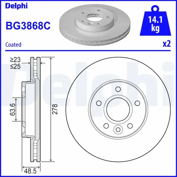 Disc frana DELPHI BG3868C