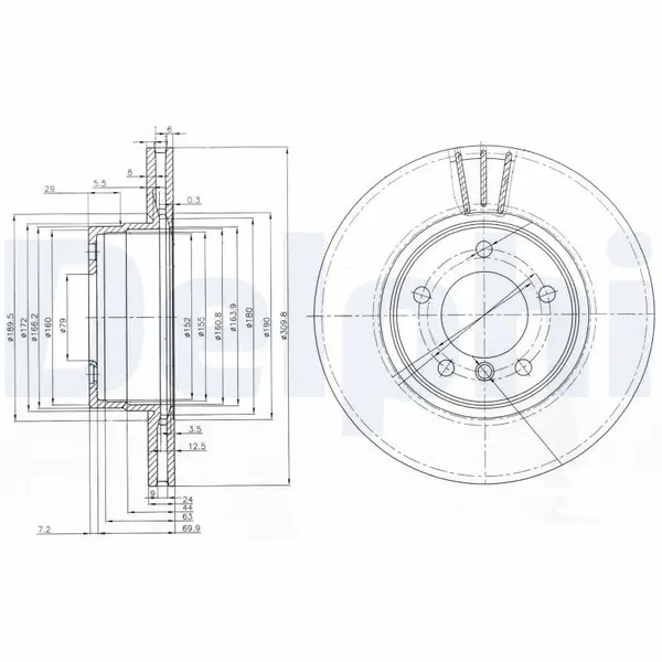Disc frana DELPHI BG3870