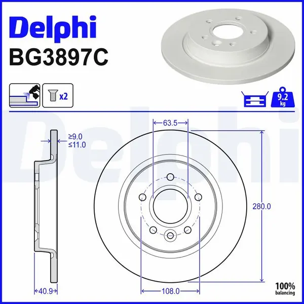Disc frana DELPHI BG3897C
