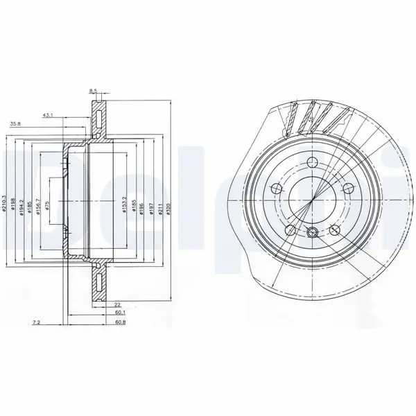 Disc frana DELPHI BG3943