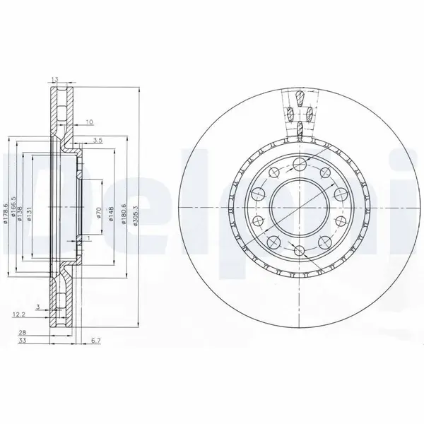 Disc frana DELPHI BG3951