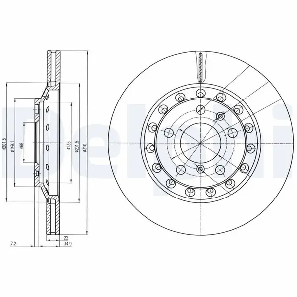 Disc frana DELPHI BG3958