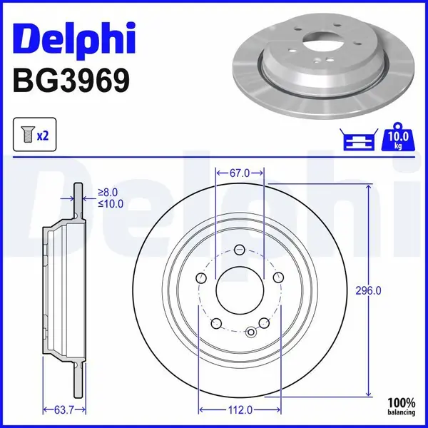 Disc frana DELPHI BG3969