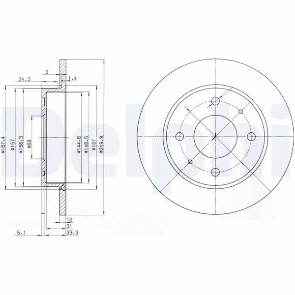 Disc frana DELPHI BG3971