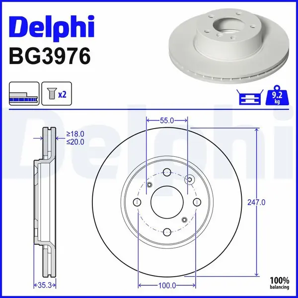 Disc frana DELPHI BG3976