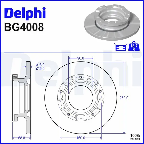Disc frana DELPHI BG4008