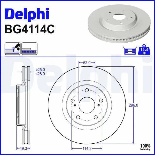 Disc frana DELPHI BG4114C