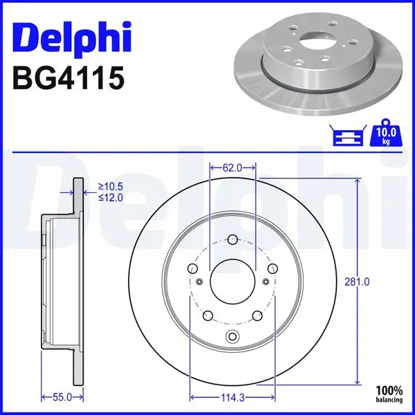 Disc frana DELPHI BG4115