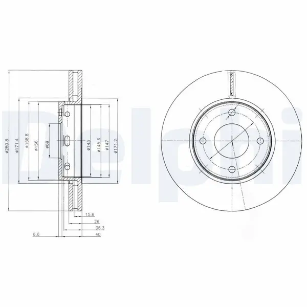 Disc frana DELPHI BG4127