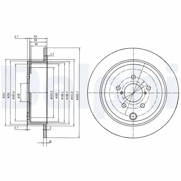 Disc frana DELPHI BG4158
