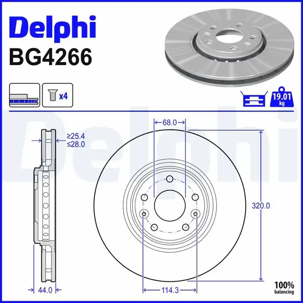 Disc frana DELPHI BG4266