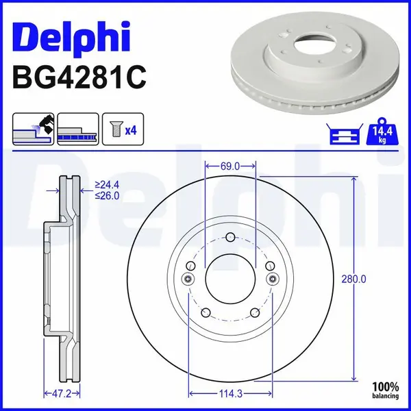 Disc frana DELPHI BG4281C